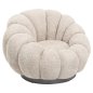 Preview: ARMCHAIR SWIVEL BEIGE BOUCLE-BLACK METAL BASE 90x93x65Hcm