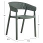 Preview: SESSEL POLYPROPYLEN IN DUNKEL OLIVE 53,5x50,5x73cm
