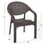 Preview: SESSEL AUS POLYPROPYLEN, BAMBUS-OPTIK, SCHWARZ, 63 x 59 x 81 cm