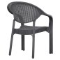 Preview: SESSEL AUS POLYPROPYLEN, BAMBUS-OPTIK, SCHWARZ, 63 x 59 x 81 cm