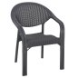 Preview: SESSEL AUS POLYPROPYLEN, BAMBUS-OPTIK, SCHWARZ, 63 x 59 x 81 cm