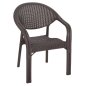 Preview: SESSEL AUS POLYPROPYLEN, BAMBUS-OPTIK, BRAUN, 63 x 59 x 81 cm