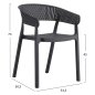 Preview: SESSEL POLYPROPYLEN IN GRAU 53,5x50,5x73cm