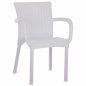Preview: POLYPROPYLENE ARMCHAIR RATTAN FOOT ALU COLOR WHITE 60x60x82 cm