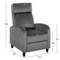 Preview: SESSEL RELAX GRAUER SAMT 67,5x90x104Hcm