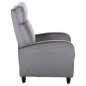 Preview: SESSEL RELAX GRAUER SAMT 67,5x90x104Hcm