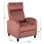 Preview: SESSEL RELAX ROSA SAMT 67,5x90x104Hcm