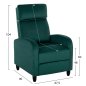 Preview: SESSEL RELAX GRÜN SAMT 67,5x90x104Hcm