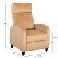 Preview: ARMCHAIR RELAX YELLOW GOLD VELVET 67,5x90x104Hcm