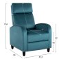 Preview: SESSEL RELAX BLAU SAMT 67,5x90x104Hcm