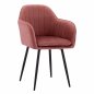 Preview: Sessel "Shara" in Samt rosé mit schwarzem Metallgestell 55x60x85 cm