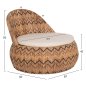 Preview: SESSEL RUND RATTAN IN NATUR-KISSEN IN ECRU 97x97x76Hcm