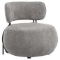 Preview: LOUNGE CHAIR ROUND GREY BOUCLE FABRIC 79x78,5x76Hcm