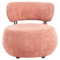 Preview: RUNDER SESSEL PINK BOUCLE-STOFF 79x78,5x76Hcm