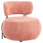 Preview: RUNDER SESSEL PINK BOUCLE-STOFF 79x78,5x76Hcm