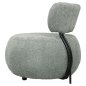 Preview: RUNDER SESSEL MIT PISTAZIEN GRÜNEM BOUCLE-STOFF 79x78,5x76Hcm