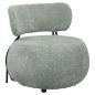 Preview: RUNDER SESSEL MIT PISTAZIEN GRÜNEM BOUCLE-STOFF 79x78,5x76Hcm