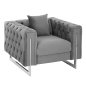 Preview: SESSEL t.CHESTERFIELD MOBAR SAMT GRAU-METALLBEINE 99x86,5x77Hcm