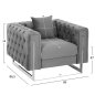 Preview: SESSEL t.CHESTERFIELD MOBAR SAMT GRAU-METALLBEINE 99x86,5x77Hcm
