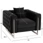 Preview: SESSEL t.CHESTERFIELD MOBAR SAMT SCHWARZ-METALLBEINE 99x86,5x77Hcm