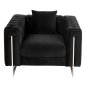 Preview: SESSEL t.CHESTERFIELD MOBAR SAMT SCHWARZ-METALLBEINE 99x86,5x77Hcm