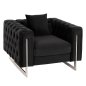 Preview: SESSEL t.CHESTERFIELD MOBAR SAMT SCHWARZ-METALLBEINE 99x86,5x77Hcm