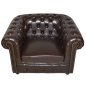 Preview: "Chesterfield" Sessel mit Kunstlederbezug in dunkelbraun