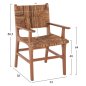 Preview: DINING ARMCHAIR TEAK WOOD & RUSH MATTING WALNUT-BEIGE 54x58x86,5 cm