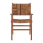 Preview: DINING ARMCHAIR TEAK WOOD & RUSH MATTING WALNUT-BEIGE 54x58x86,5 cm