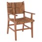 Preview: DINING ARMCHAIR TEAK WOOD & RUSH MATTING WALNUT-BEIGE 54x58x86,5 cm