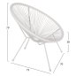 Preview: ACAPULCO SESSEL T. FOLIA WEIßEM METALL MIT GEDREHTEM GEWEBE 70x73x79 cm