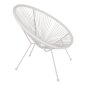Preview: ACAPULCO SESSEL T. FOLIA WEIßEM METALL MIT GEDREHTEM GEWEBE 70x73x79 cm