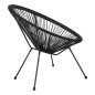 Preview: ACAPULCO SESSEL T. FOLIA SCHWARZEN METALLBEINEN MIT GEDREHTEM GEWEBE 70x73x79 cm