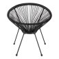 Preview: ACAPULCO SESSEL T. FOLIA SCHWARZEN METALLBEINEN MIT GEDREHTEM GEWEBE 70x73x79 cm