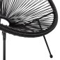 Preview: ACAPULCO SESSEL T. FOLIA SCHWARZEN METALLBEINEN MIT GEDREHTEM GEWEBE 70x73x79 cm