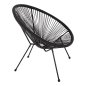 Preview: ACAPULCO SESSEL T. FOLIA SCHWARZEN METALLBEINEN MIT GEDREHTEM GEWEBE 70x73x79 cm