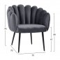 Preview: Luxus Cocktailsessel VIVIEN aus Samt in Farbe Grau