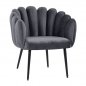 Preview: Luxus Cocktailsessel VIVIEN aus Samt in Farbe Grau