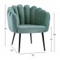 Preview: Vivien luxury cocktail armchair made of velvet in turquoise with metal legs in black