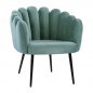 Preview: Vivien luxury cocktail armchair made of velvet in turquoise with metal legs in black