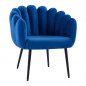 Preview: Vivien luxury cocktail armchair made of velvet in blue with metal legs in black