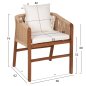 Preview: SESSEL TEAKHOLZ MIT SEIL UND KISSEN 60x62x74-88 cm