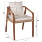 Preview: SESSEL TEAKHOLZ SEIL UND KISSEN 57x63,5x75-88H cm