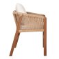Preview: SESSEL TEAKHOLZ MIT SEIL UND KISSEN 60x62x74-88 cm