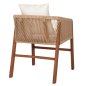 Preview: SESSEL TEAKHOLZ MIT SEIL UND KISSEN 60x62x74-88 cm