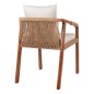 Preview: SESSEL TEAKHOLZ SEIL UND KISSEN 57x63,5x75-88H cm