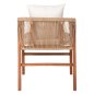 Preview: SESSEL TEAKHOLZ MIT SEIL UND KISSEN 60x62x74-88 cm