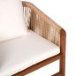 Preview: SESSEL TEAKHOLZ MIT SEIL UND KISSEN 60x62x74-88 cm