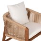 Preview: SESSEL TEAKHOLZ MIT SEIL UND KISSEN 60x62x74-88 cm