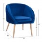 Preview: Luxus Cocktailsessel YAJANTI aus Samt in Farbe Blau